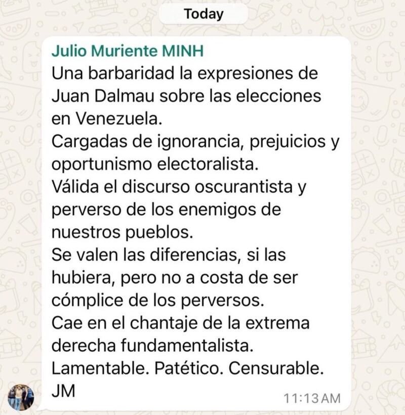 Expresiones de Julio Muriente